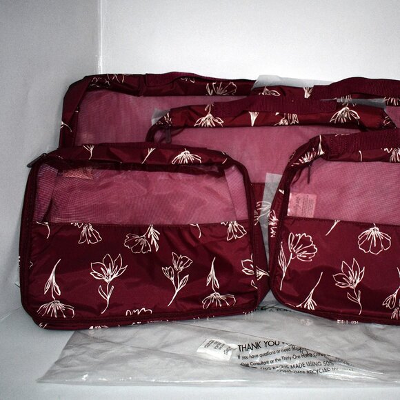 Thirty One  Packing Cube Deluxe Set  in  Sketched Floral  Set of 5   NWT - Picture 4 of 11